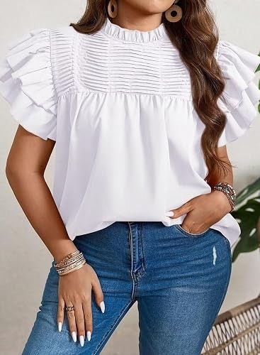 White Ruffle Sleeve Blouse image 4