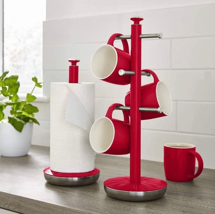 Other Red Kitchen Paper Towel Holder And Mug Tree Stand product image