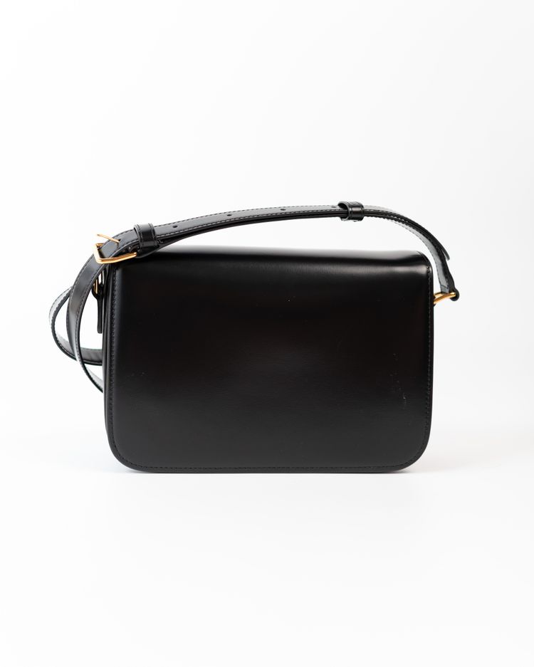 Celine Borsa Triomphe Classique Pelle di Vitello Lucida Nera — Pre-owned Autentica image 7