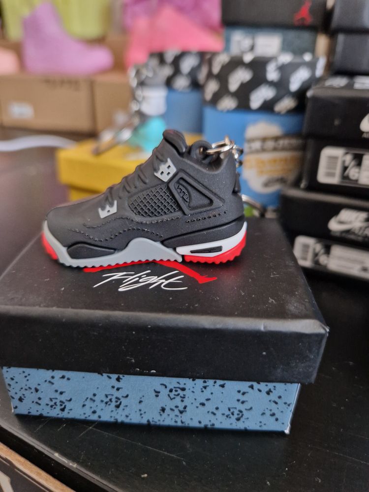 Black And Red Jordan 4 Sneaker Keychain