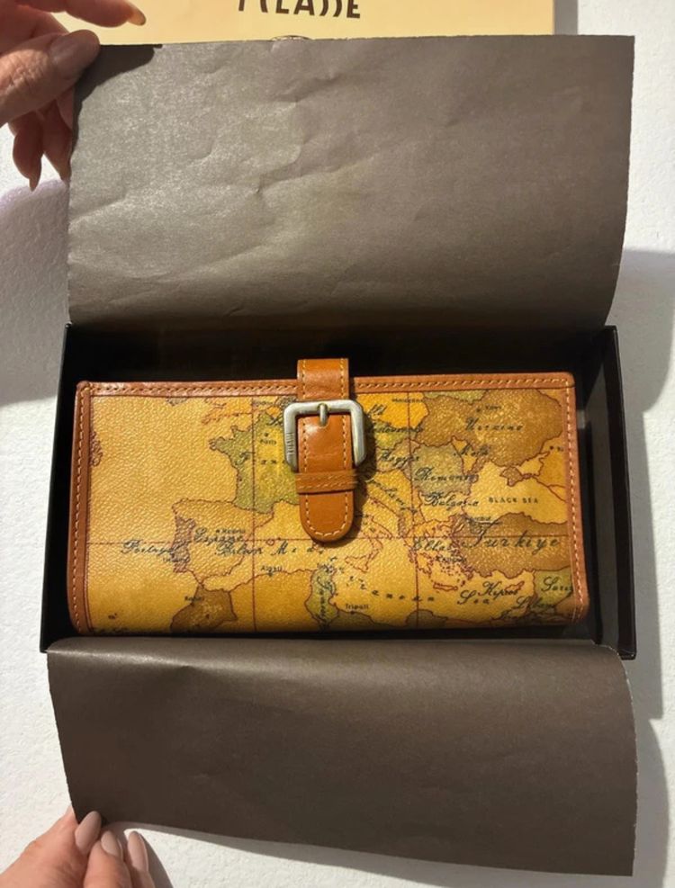Other 1^ Classe Leather Wallet With Map Print product image