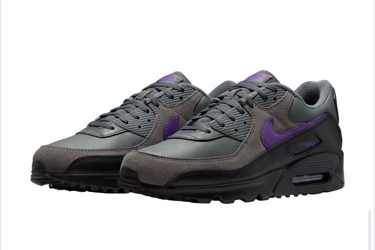 Nike Air Max 90 black grey purple colourway size uk 6 rrp £135