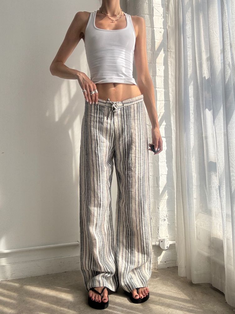 Striped Wide-Leg Pants