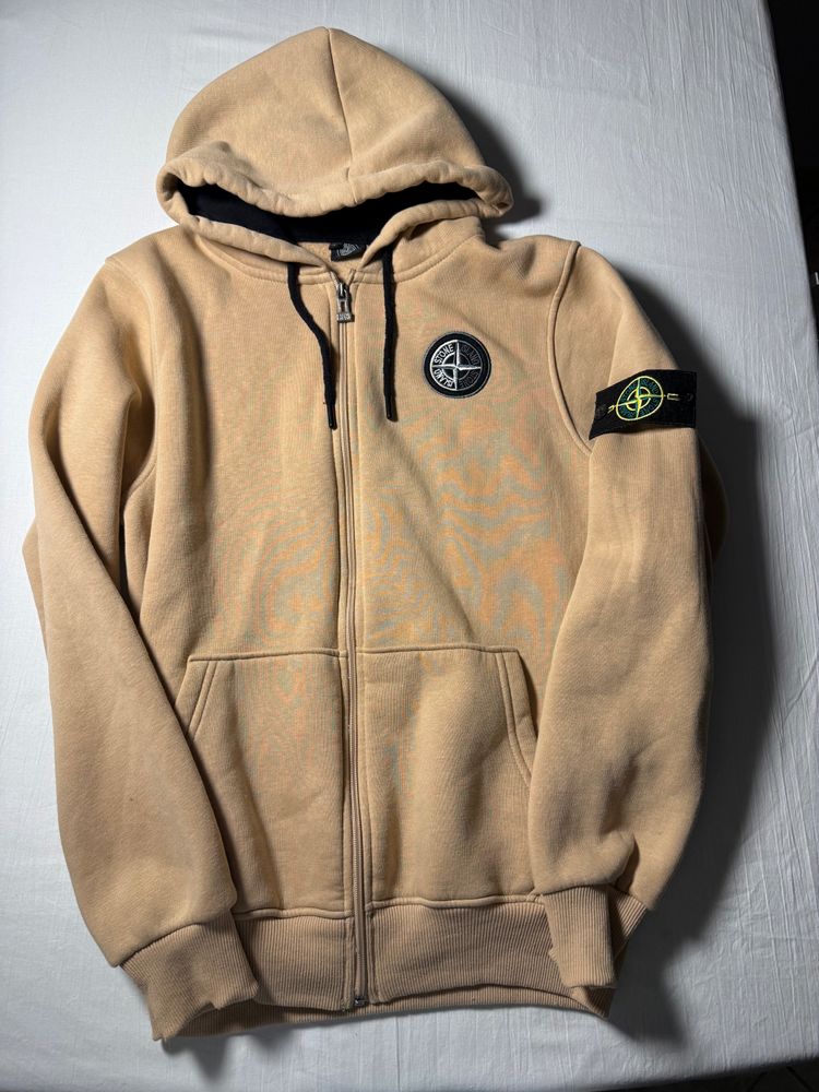 Stone Island Stone Island Beige Zip-Up Hoodie product image