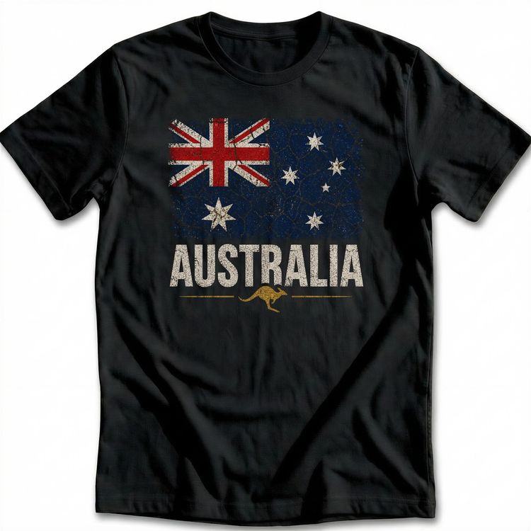 Distressed Grunge Australian Flag Football T-Shirt US image 5