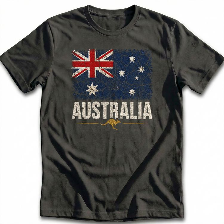 Distressed Grunge Australian Flag Football T-Shirt US image 1