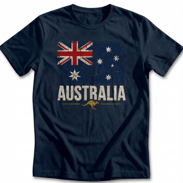Distressed Grunge Australian Flag Football T-Shirt US image 4