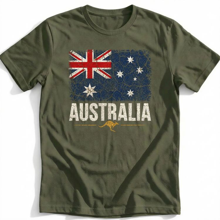 Distressed Grunge Australian Flag Football T-Shirt US image 2
