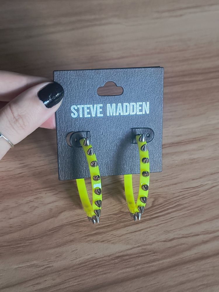 Steve Madden Steve Madden Yellow Hoop Earrings With Spikes product image