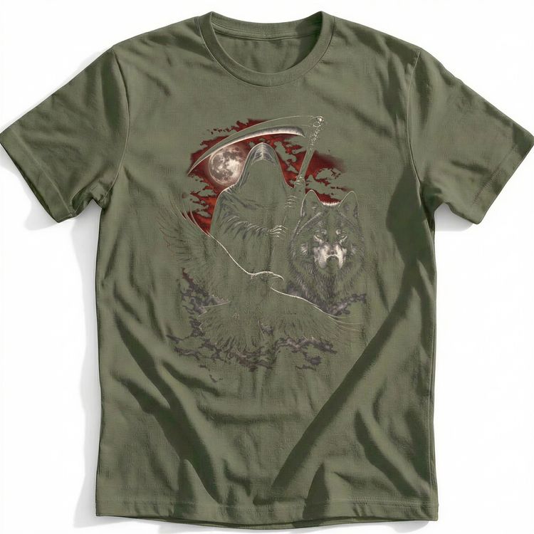 Reaper Wolf Raven Red T-Shirt 3