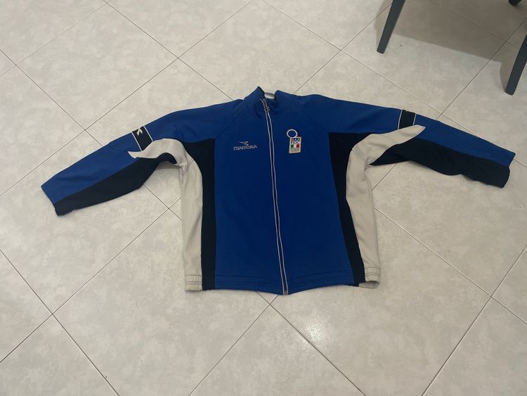 Blue And White Zip-Up Jacket