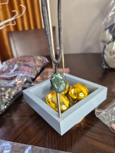 Green Stone Pendant Necklace