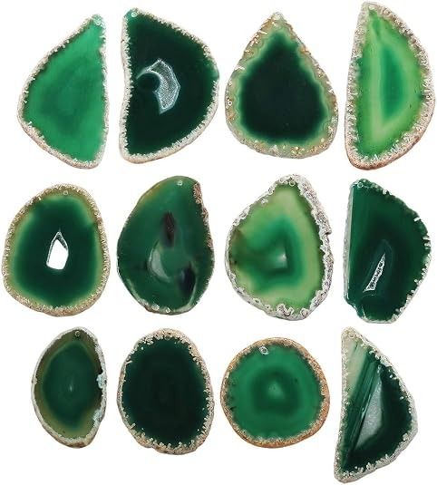 Green Agate Stone Slices image 1