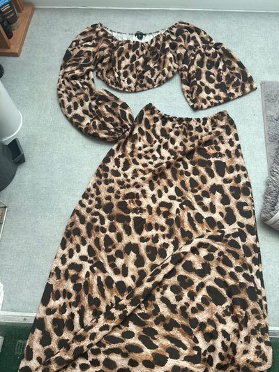 Leopard Print Two-Piece Outfit