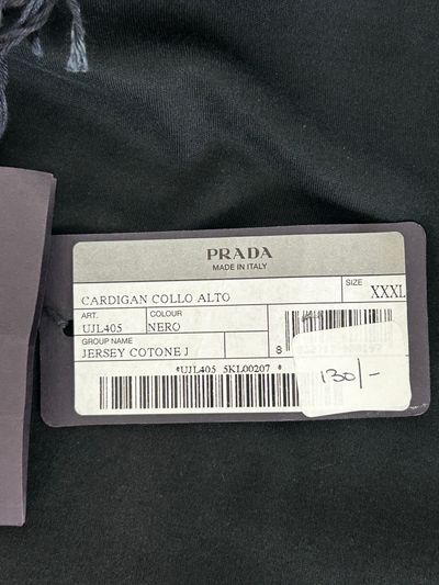 PRADA BLACK JERSEY ZIP UP CARDIGAN 6