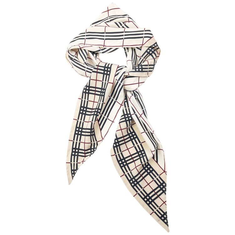 Vintage 2000s Burberry Nova Check Silk Scarf 6