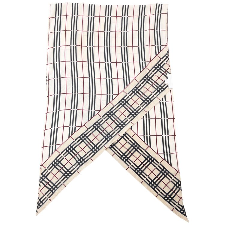 Vintage 2000s Burberry Nova Check Silk Scarf 2