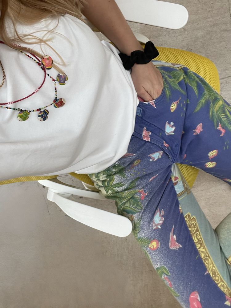 Lanabu Vintage Versace vintage ocean-theme printed jeans product image