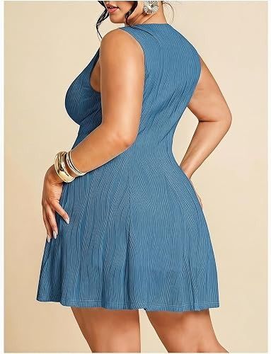 Blue Sleeveless Dress image 5