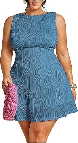 Blue Sleeveless Dress image 4