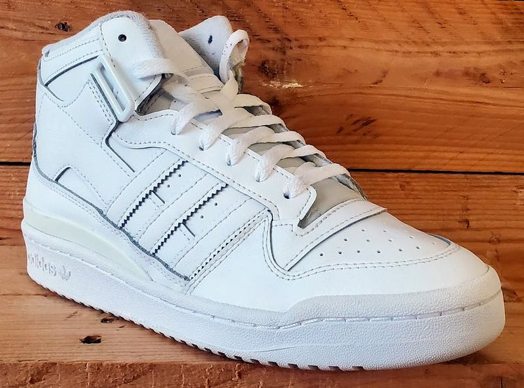Adidas Forum Mid Leather Trainers UK7.5/US8/EU41 FY4975 Triple White image 4