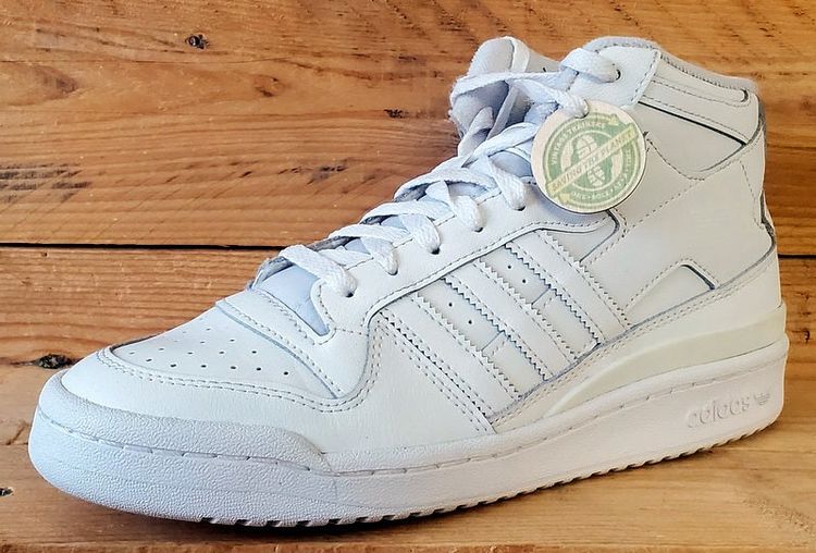 Adidas Forum Mid Leather Trainers UK7.5/US8/EU41 FY4975 Triple White image 3