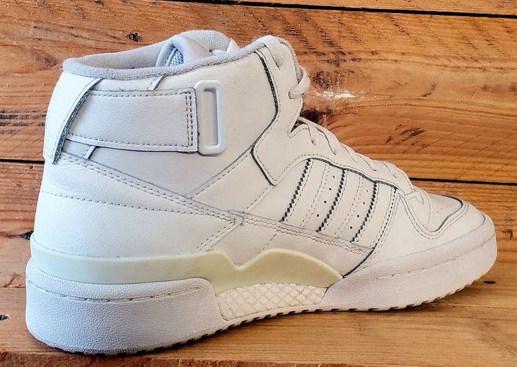 Adidas Forum Mid Leather Trainers UK7.5/US8/EU41 FY4975 Triple White image 6