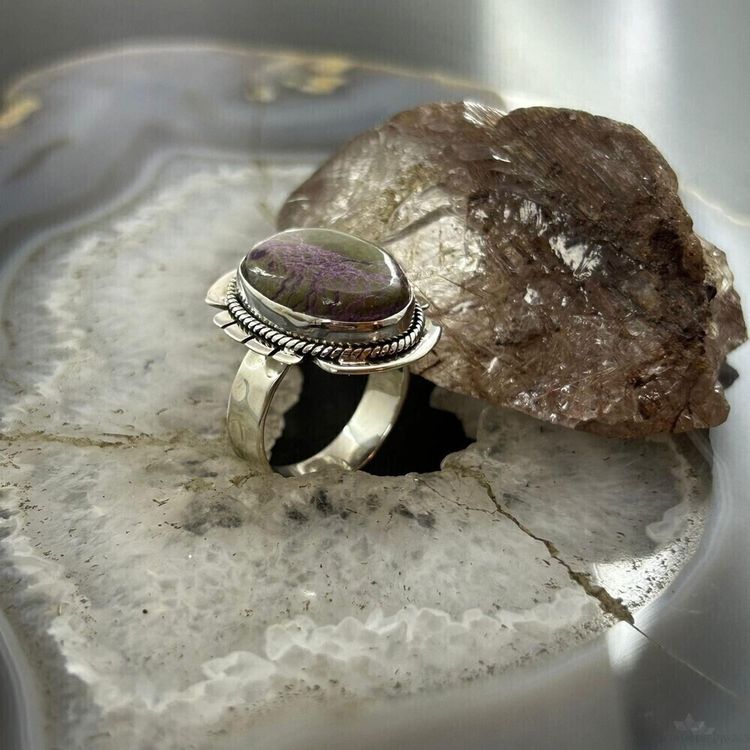 Immagine di Silver Ring With Purple And Green Stone 1