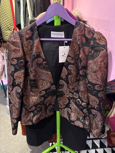 Tessara Paisley Patterned Blazer glitter