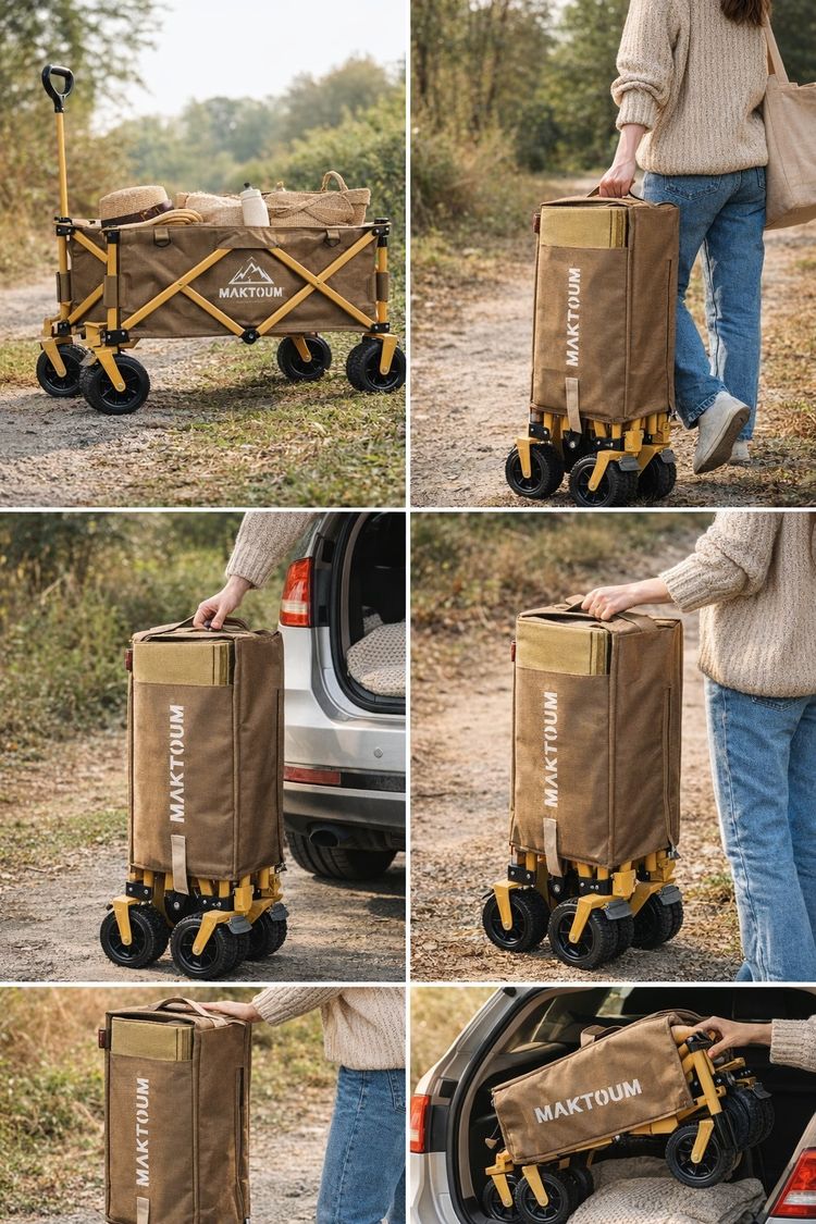 Maktoum Foldable Outdoor Wagon Cart 7