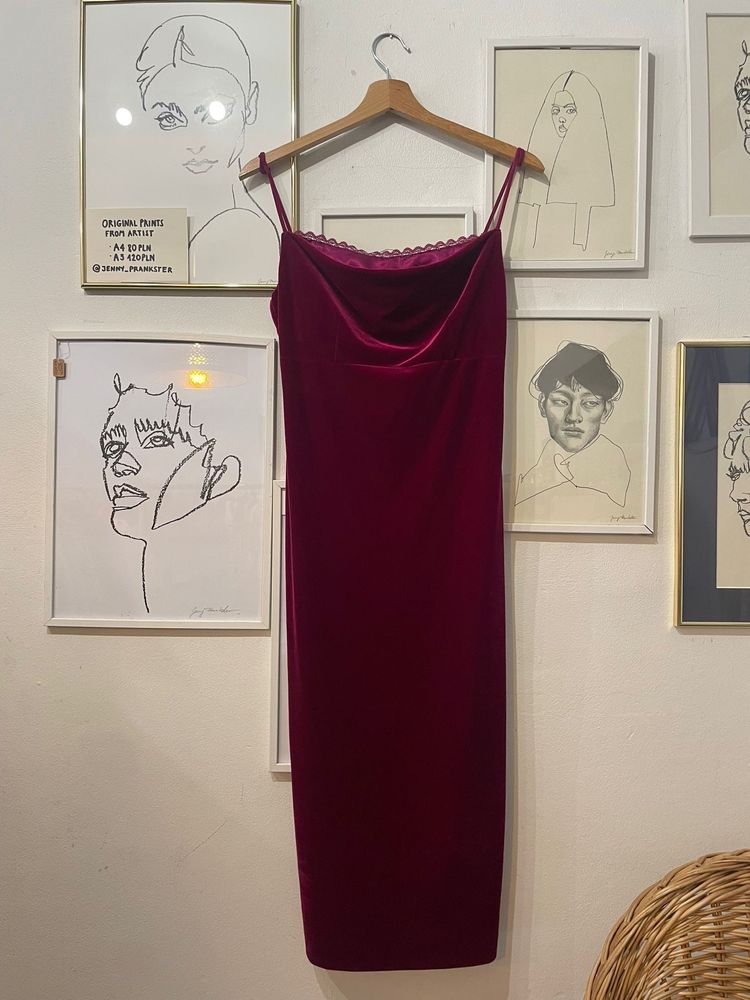 burgundy slip dress