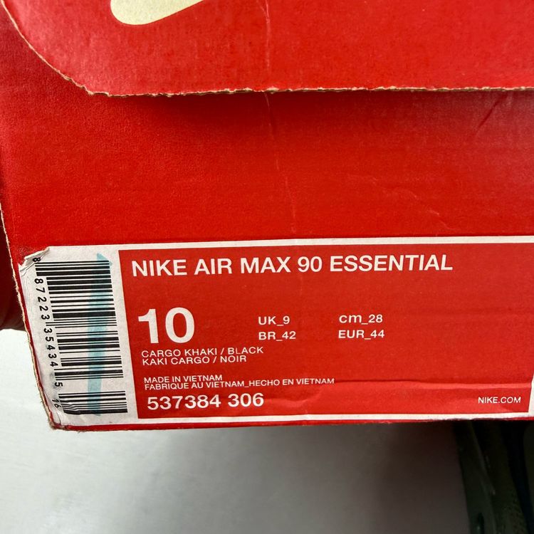 Nike Air Max 90 Size UK 9 Essential Cargo Khaki Black Green Trainers 537384-306 imagen 5