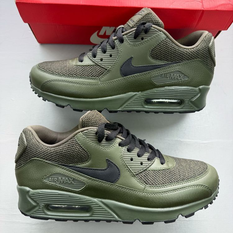 Nike Air Max 90 Size UK 9 Essential Cargo Khaki Black Green Trainers 537384-306 image 1