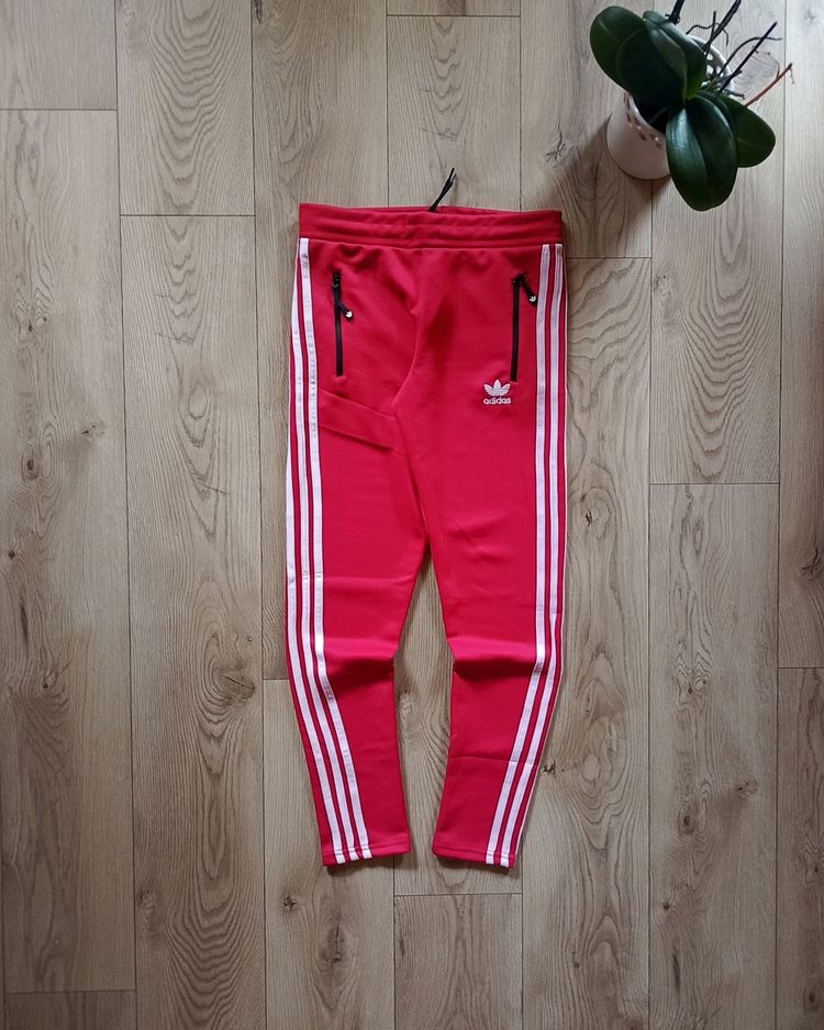 Adidas Originals Track Pants Czerwone M 3 paski trefoil jogger