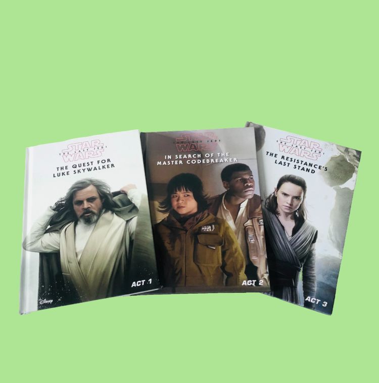 Unknown Star Wars The Last Jedi Trilogy (3 Book Set 2018) Illustrated Movie Adaption With Lightsaber projector product image