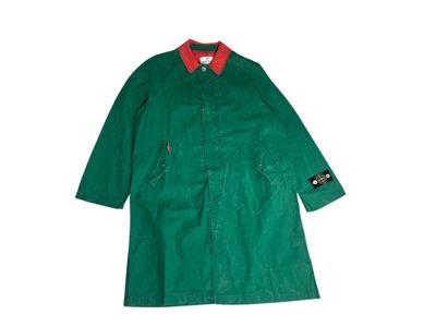 Stone island Tela Stella Green Coat With Red Collar