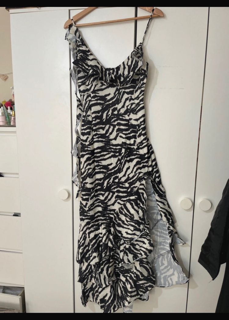 Black And White Zebra Print Dress
