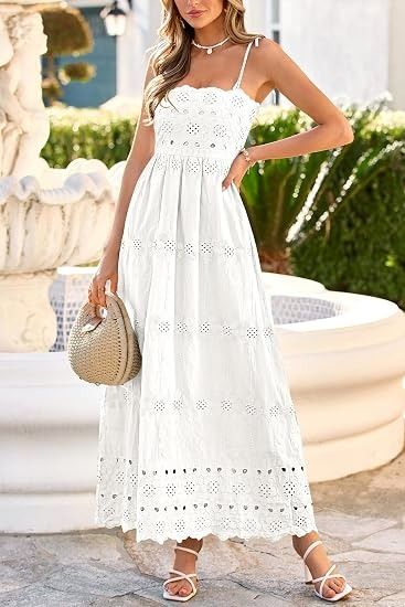 White Eyelet Maxi Dress image 1