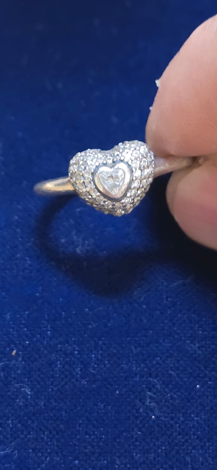 PANDORA 925 STERLING SILVER Ring With Central Stone SIZE N obraz 3
