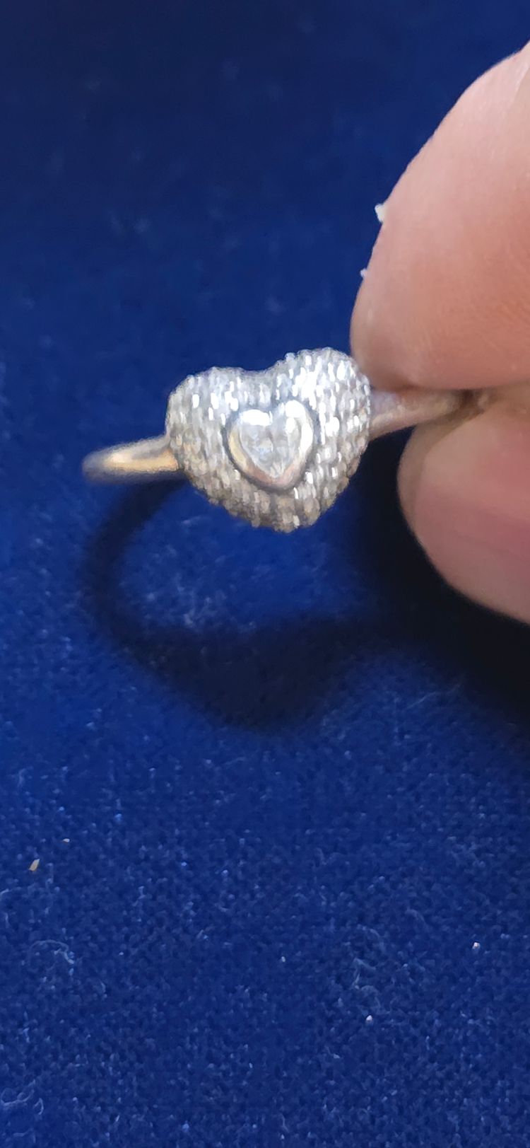 PANDORA 925 STERLING SILVER Ring With Central Stone SIZE N obraz 5