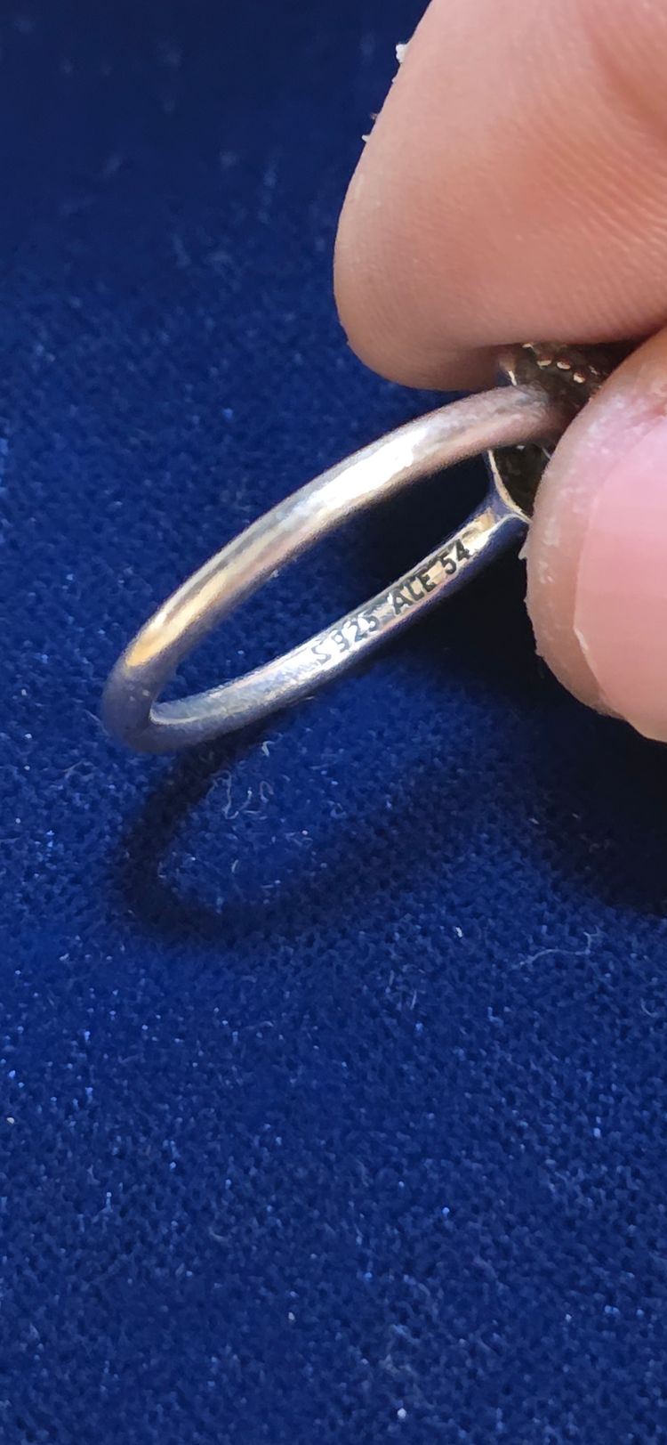 PANDORA 925 STERLING SILVER Ring With Central Stone SIZE N obraz 7