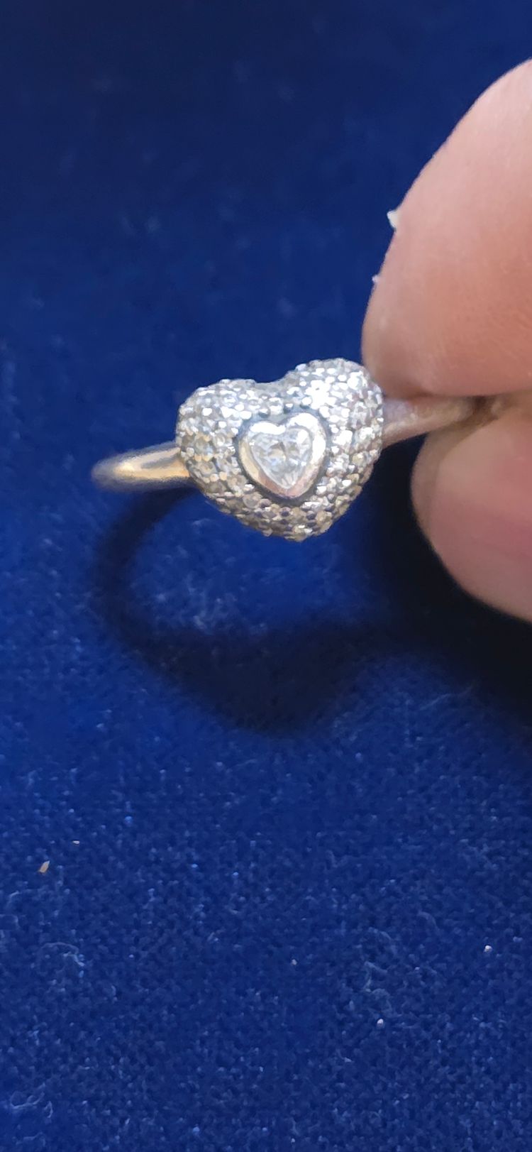 PANDORA 925 STERLING SILVER Ring With Central Stone SIZE N obraz 4