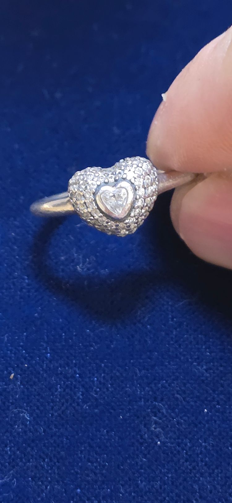 PANDORA 925 STERLING SILVER Ring With Central Stone SIZE N image 1
