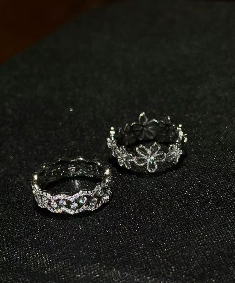 Silver Rings With Decorative Designs image 1