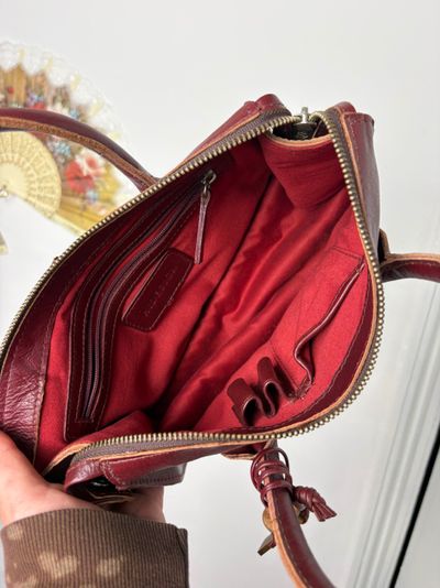 Vintage 90s/00s Burgundy Leather Handbag 6