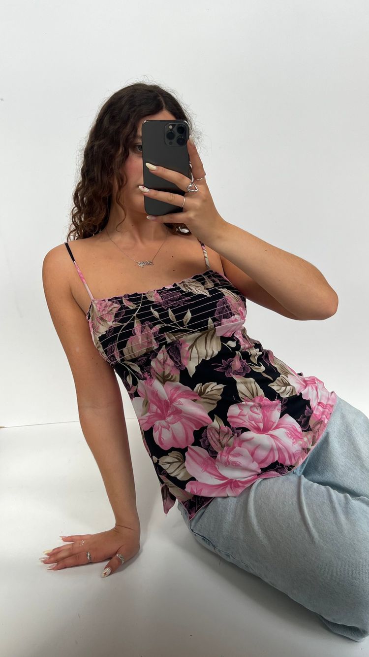 00s pink floral cami- size M image 5