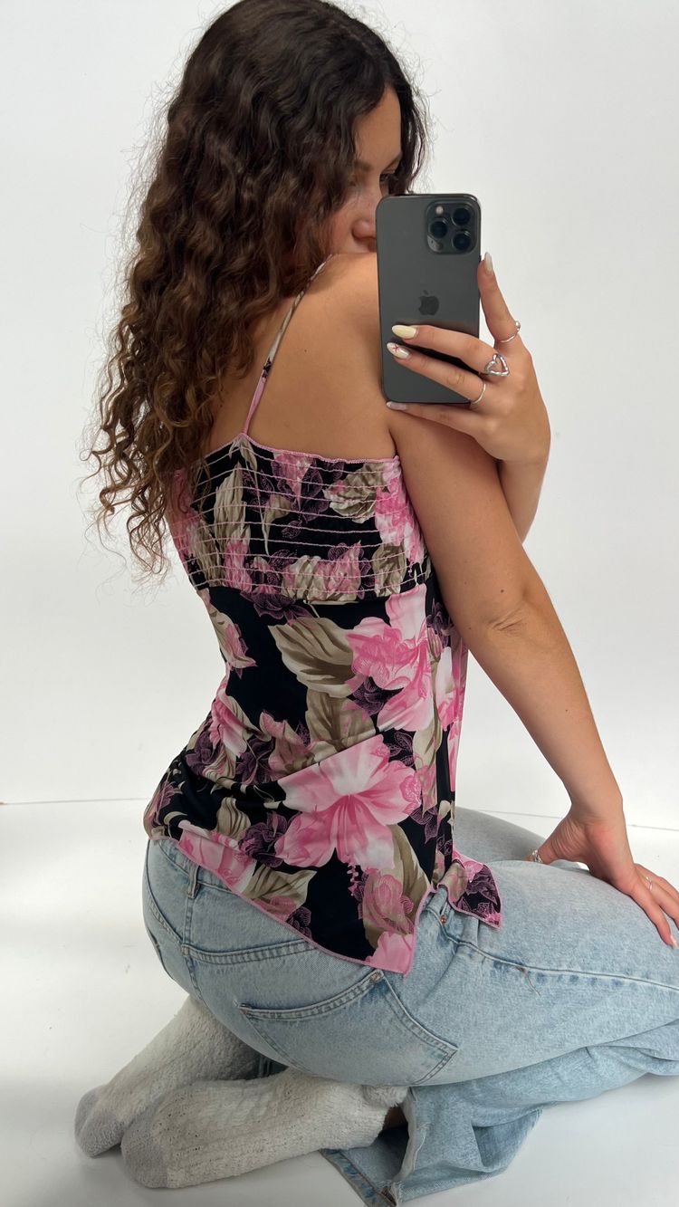 00s pink floral cami- size M image 2