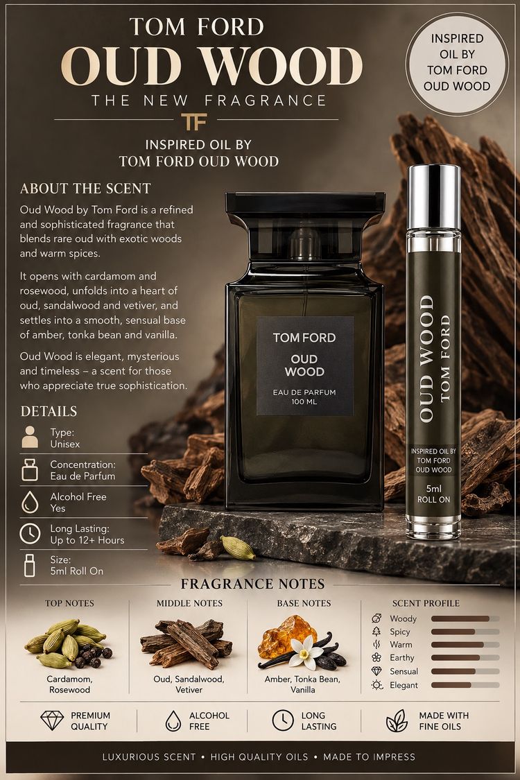 5MLS oil perfume Tom Ford Oud Wood Eau De Parfum And Roll On image 1