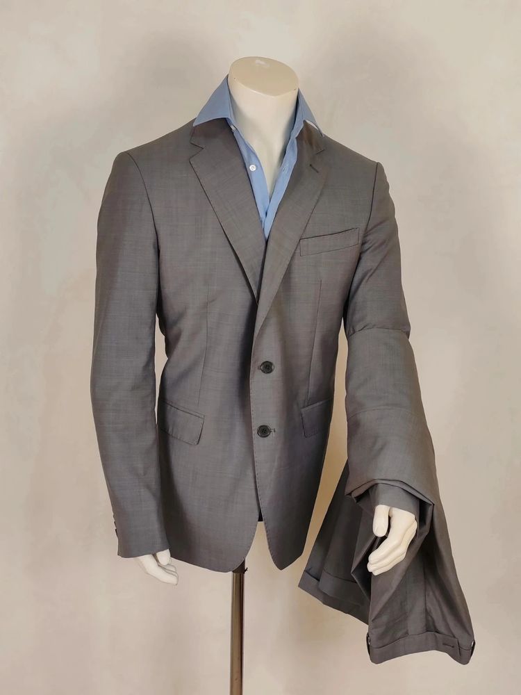Completo Uomo Enrico Coveri Vintage Grigio Chiaro Sartoriale Giacca e Pantalone Elegante obraz 1