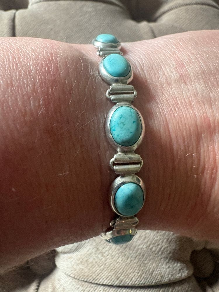 Turquoise Stone Silver Bracelet